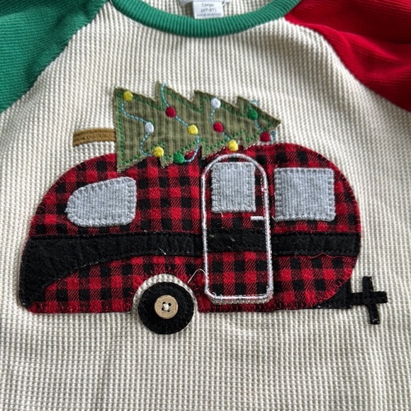 Mud Pie Festive Long Sleeve Tee Green Red - Picture 3 of 3